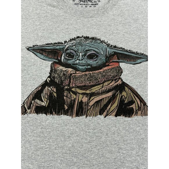 Yoda Graphic T-Shirt Size XL The Bear Hug Company Ltd Star Wars Heather Grey - Picture 2 of 8